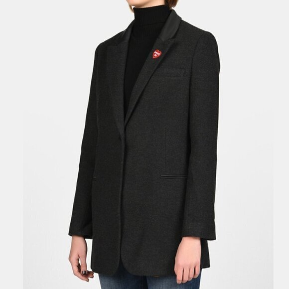 Zoe Karssen Relaxed Fit Wool Blend Blazer in Moonless Night Size S NWT $235 - Picture 1 of 12